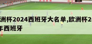 欧洲杯2024西班牙大名单,欧洲杯2021年西班牙